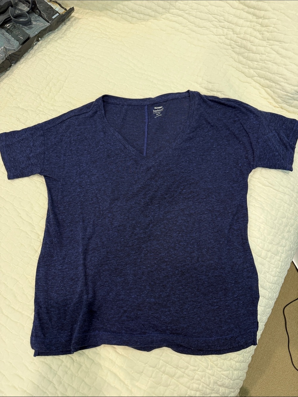 Old Navy Dark Blue Heather Boyfriend Tee